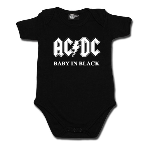 AC/DC Baby In Black Baby Bodysuit [Size: 68/74 (6–12 months)]