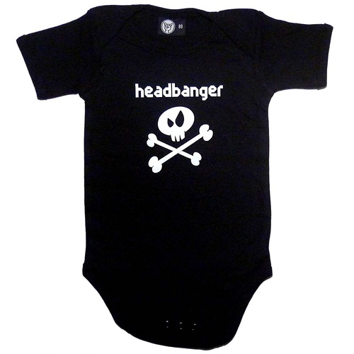 Headbanger Baby Bodysuit (choice of 4 colours) [Size: Black 80 (12-18 months)]