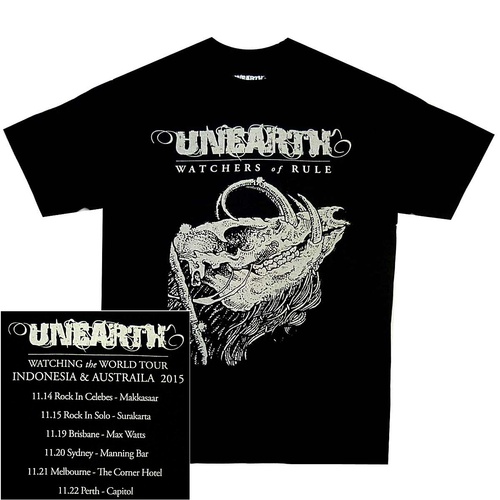 Unearth Silver Australia & Indonesia Tour Shirt [Size: S]