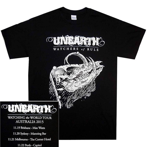 Unearth Watching The World Australian Tour Shirt [Size: S]
