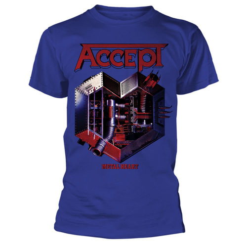 Accept Metal Heart Blue Shirt [Size: XL]