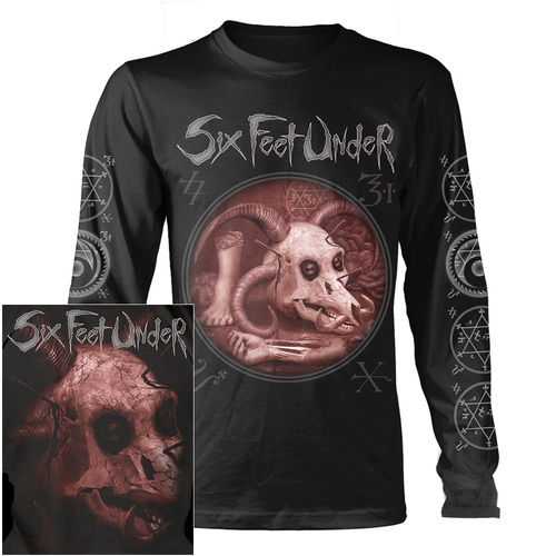 Six Feet Under Horned Skull Long Sleeve Shirt [Size: S]