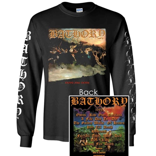 Bathory Blood Fire Death Long Sleeve Shirt [Size: S]