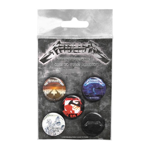 Metallica Albums 1983-1991 Button Badge Set