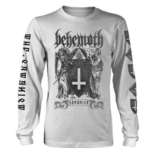 Behemoth Satanist Long Sleeve White Shirt [Size: XL]
