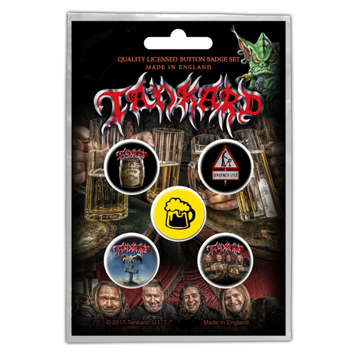 Tankard One Foot Button Badge Pack