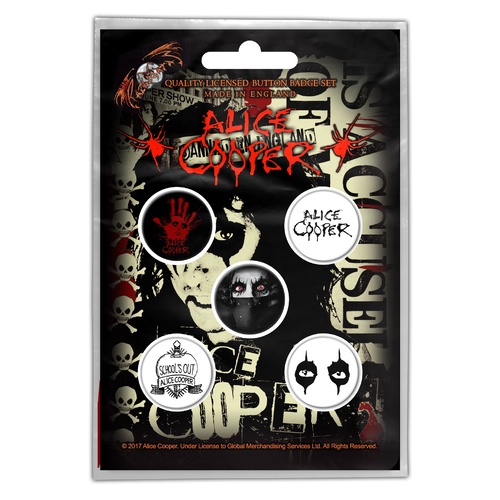 Alice Cooper Eyes Button Badge Pack
