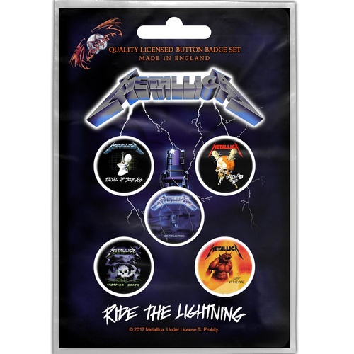 Metallica Ride The Lightning Button Badge Pack