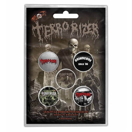 Terrorizer Caustic Attack Button Badge Set