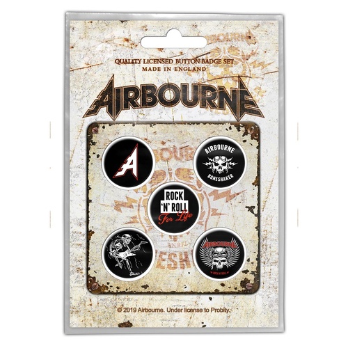 Airbourne Boneshaker Button Badge Set Pack