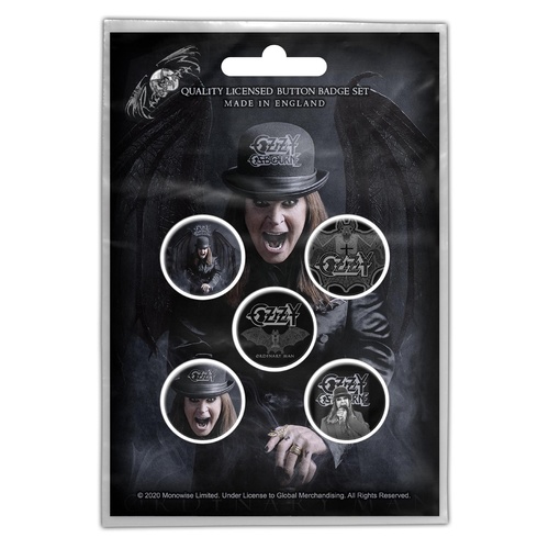 Ozzy Osbourne Ordinary Man 5 Button Badge Set