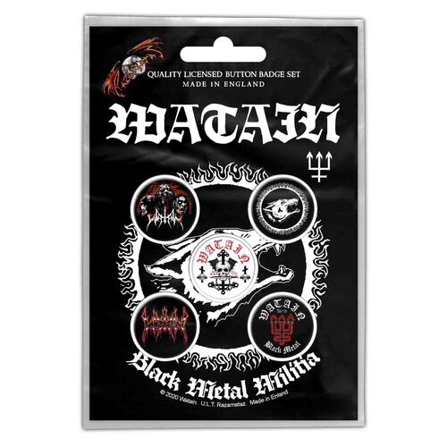 Watain Black Metal Militia Button Badge Set