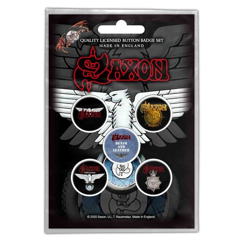 Saxon Wheels Of Steel Button Badge Set