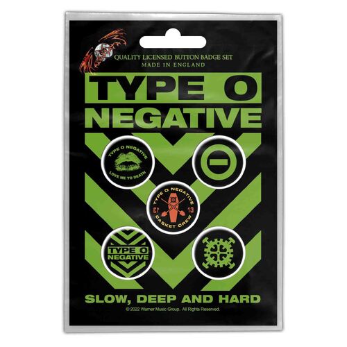 Type O Negative Slow Deep And Hard Button Badge Set