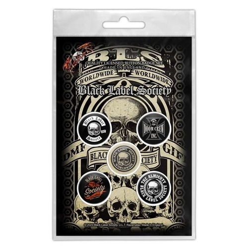 Black Label Society Worldwide 5 Button Badge Set