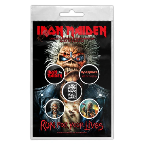 Iron Maiden Run For Your Lives Button Badge Pack