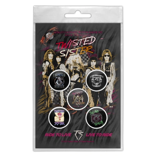 Twisted Sister Ride To Live Button Badge Pack