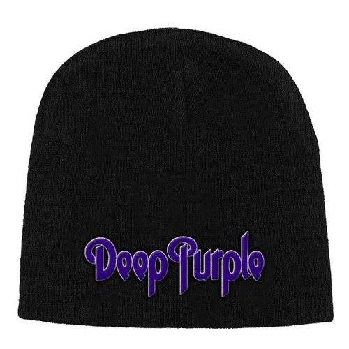 Deep Purple Logo Embroidered Beanie Hat