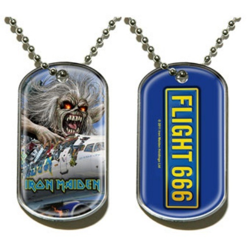 Iron Maiden Flight 666 Dog Tag Necklace
