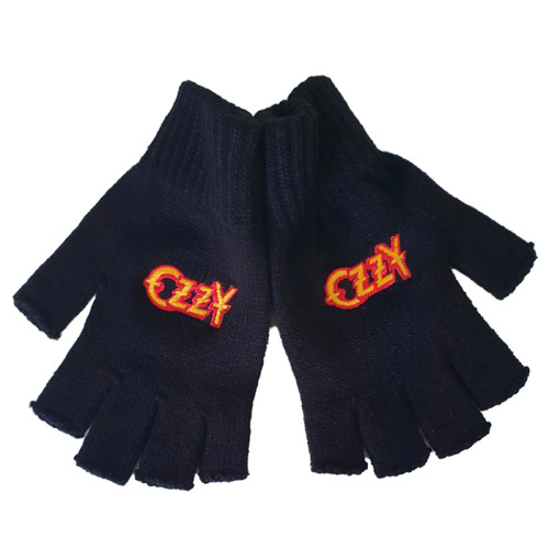 Ozzy Osbourne Embroidered Logo Fingerless Gloves
