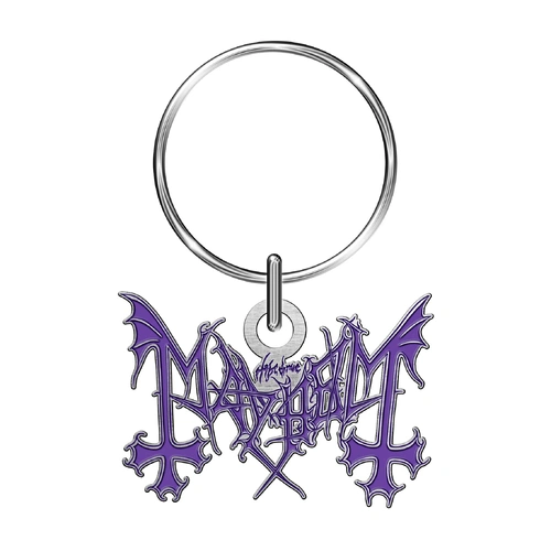 Official Mayhem Purple Logo Engraved Metal Keyring Keychain