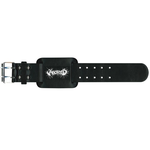Aborted Logo Leather Wristband
