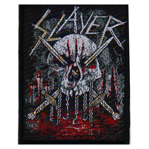 SLAYER 4 INCH DIE CUT LOGO SEW ON PATCH