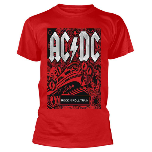 AC/DC Rock N Roll Train Red T-Shirt [Size: S]