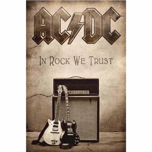 AC/DC In Rock We Trust Poster Flag