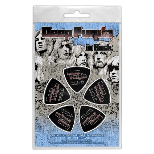 Deep Purple Logo Tri Tip Plectrum Pick 5 Pack