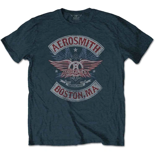 Aerosmith Boston Pride Denim Blue Shirt [Size: S]