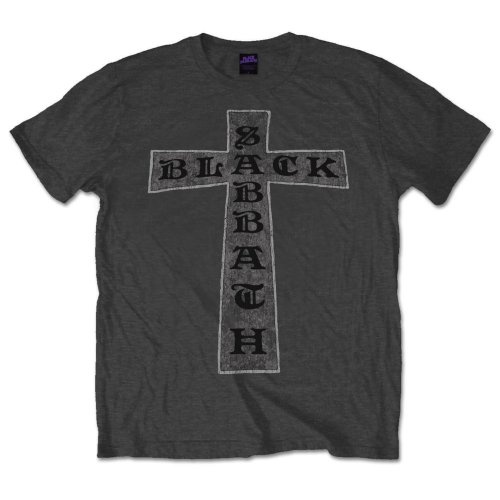 Black Sabbath Cross Logo Grey Shirt [Size: L]