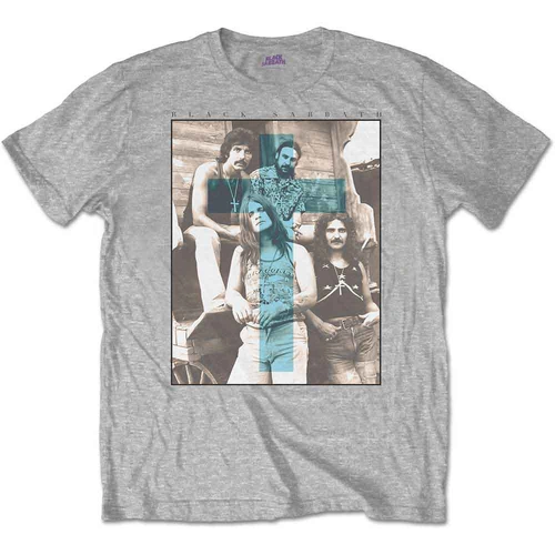 Black Sabbath Blue Cross Grey Shirt [Size: M]
