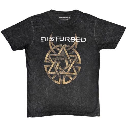 Disturbed Riveted Charcoal Wash Shirt [Size: S]