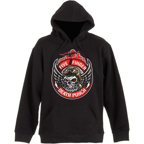 Five Finger Death Punch Bomber Patch Pullover Hooded Sweatshirt [Size: S]
