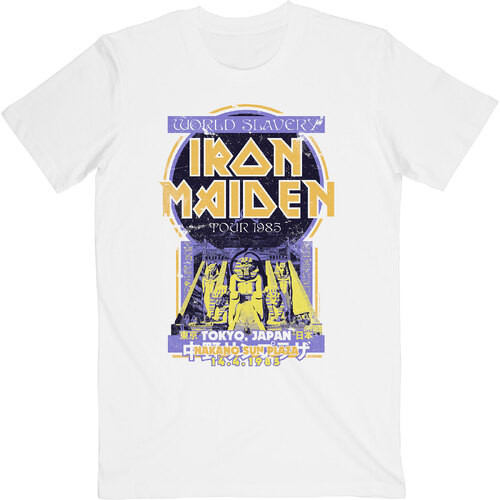 Iron Maiden Powerslave Japan Flyer White Shirt [Size: M]