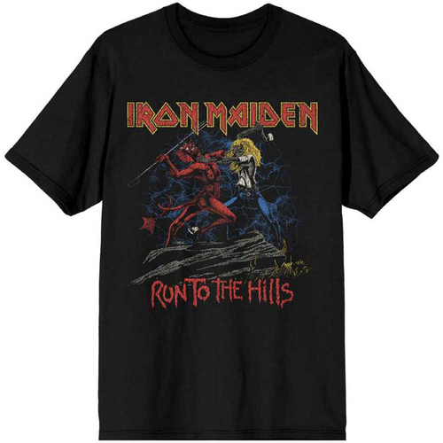 Iron Maiden Number Of Beast Run To The Hills Distressed Shirt [Size: S]
