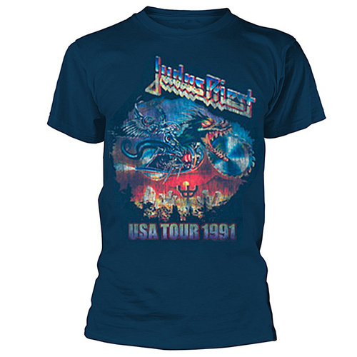Judas Priest Painkiller US Tour 91 Navy Shirt [Size: S]