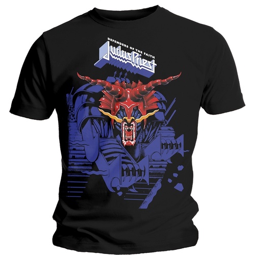 Judas Priest Defenders Blue Print Shirt [Size: M]