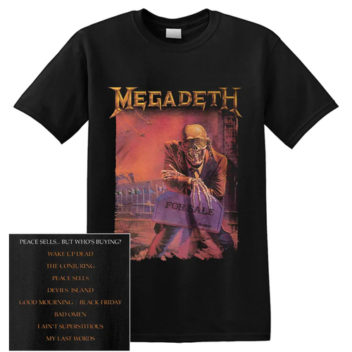 Megadeth Peace Sells Album Cover Track List Shirt [Size: S]