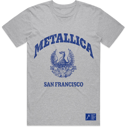 Metallica College Crest Grey Shirt [Size: S]