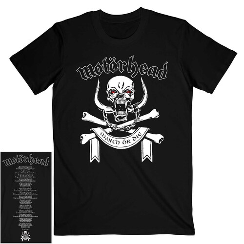 Motorhead March Or Die Lyrics Back Print Shirt [Size: XL]