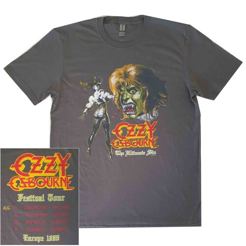 Ozzy Osbourne Ultimate Sin Europe 1986 Grey Shirt [Size: M]
