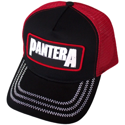 Pantera Patch Logo Black & Red Mesh Back Cap Hat