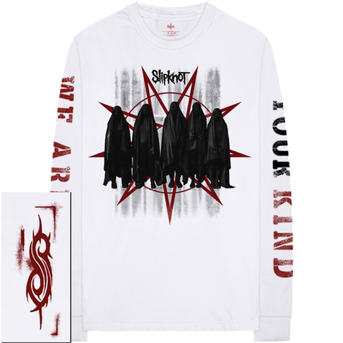 Slipknot Shrouded Group White Long Sleeve Shirt [Size: M]